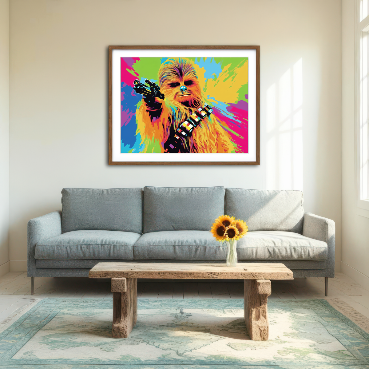 AUTO-MOCKUP ROOM | Chewbacca Color Splash Wall Art