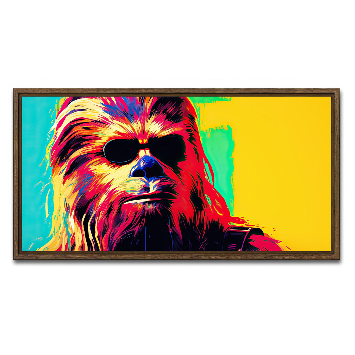 AUTO-MOCKUP WHITE | Chewbacca Shades | 1 Piece | Walnut Framed Canvas | group=2x1