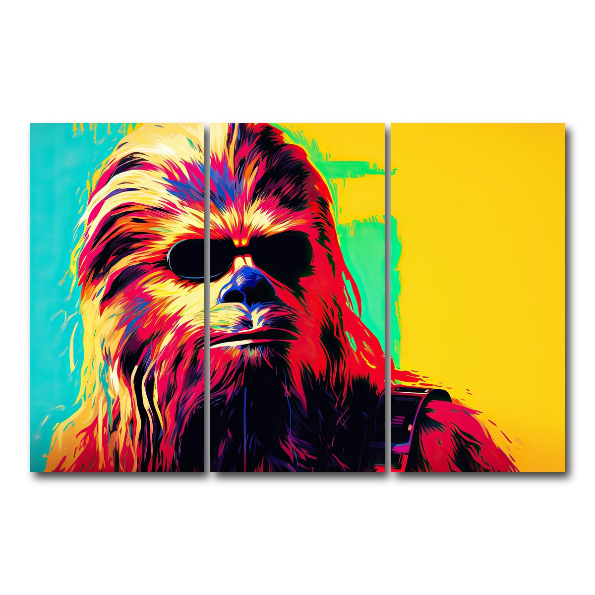 AUTO-MOCKUP WHITE | Chewbacca Shades | 3 Piece | Gallery Wrap Canvas | group=12x24