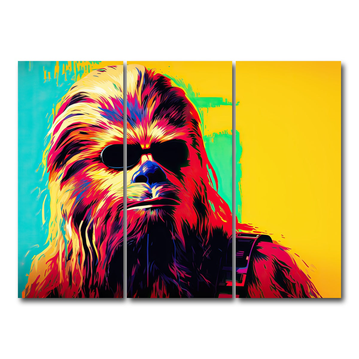 AUTO-MOCKUP WHITE | Chewbacca Shades | 3 Piece | Gallery Wrap Canvas | group=8x18