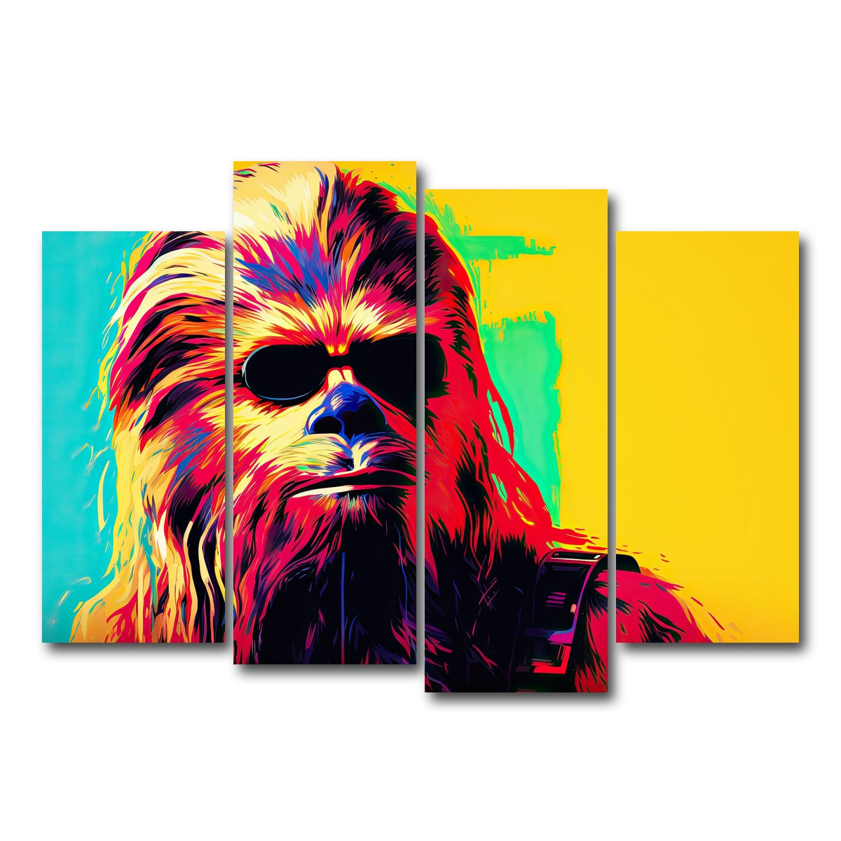 AUTO-MOCKUP WHITE | Chewbacca Shades | 4 Piece | Gallery Wrap Canvas | group=4_normal