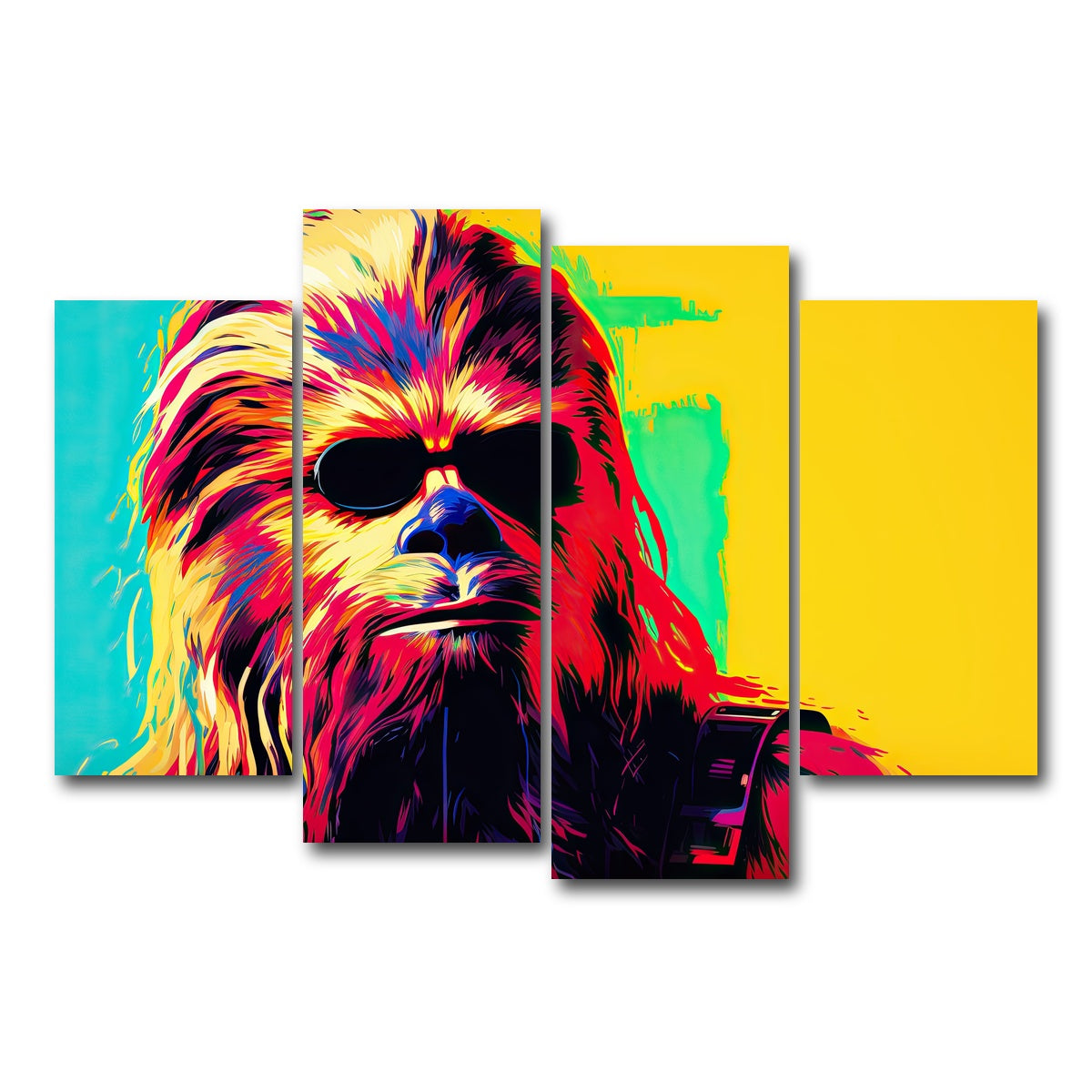 AUTO-MOCKUP WHITE | Chewbacca Shades | 4 Piece | Gallery Wrap Canvas | group=4_short