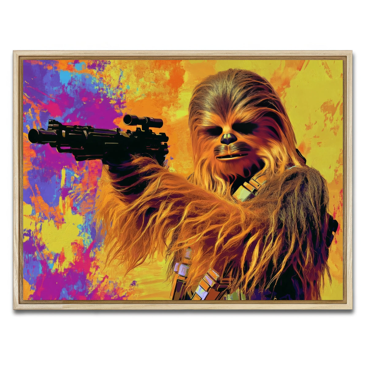 AUTO-MOCKUP WHITE | Chewbacca Star Wars | 1 Piece | Natural Framed Canvas | group=4x3