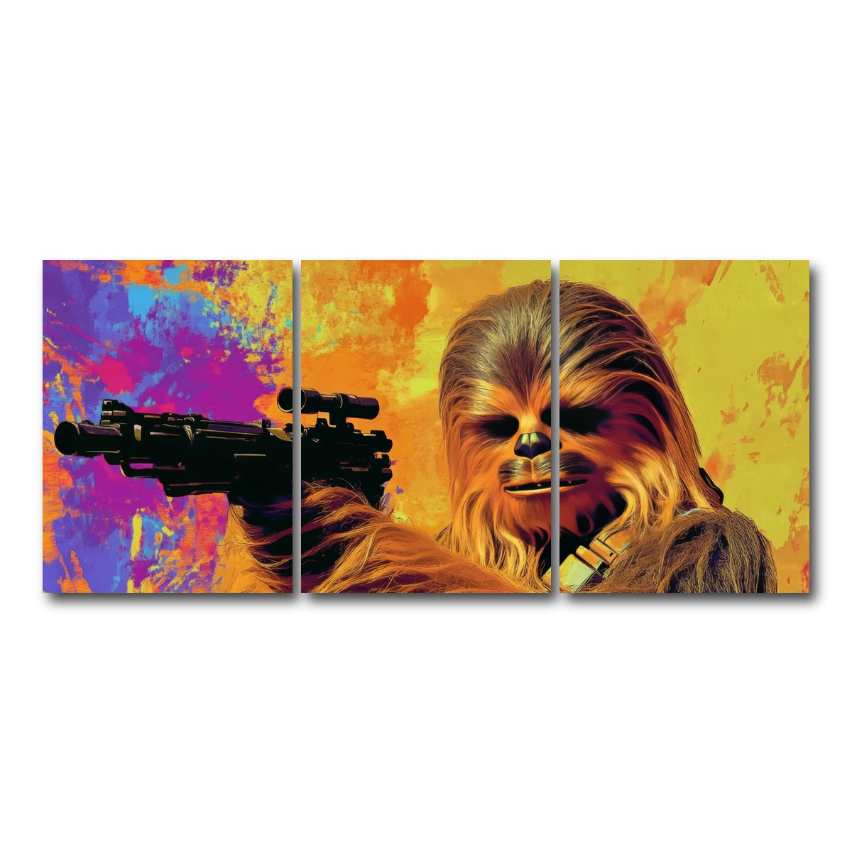 AUTO-MOCKUP WHITE | Chewbacca Star Wars | 3 Piece | Gallery Wrap Canvas | group=18x24