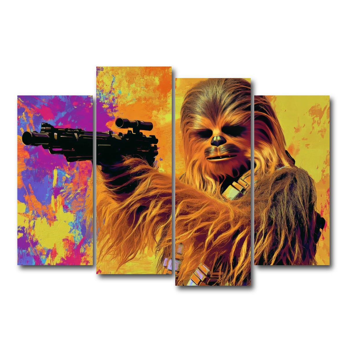 AUTO-MOCKUP WHITE | Chewbacca Star Wars | 4 Piece | Gallery Wrap Canvas | group=4_normal