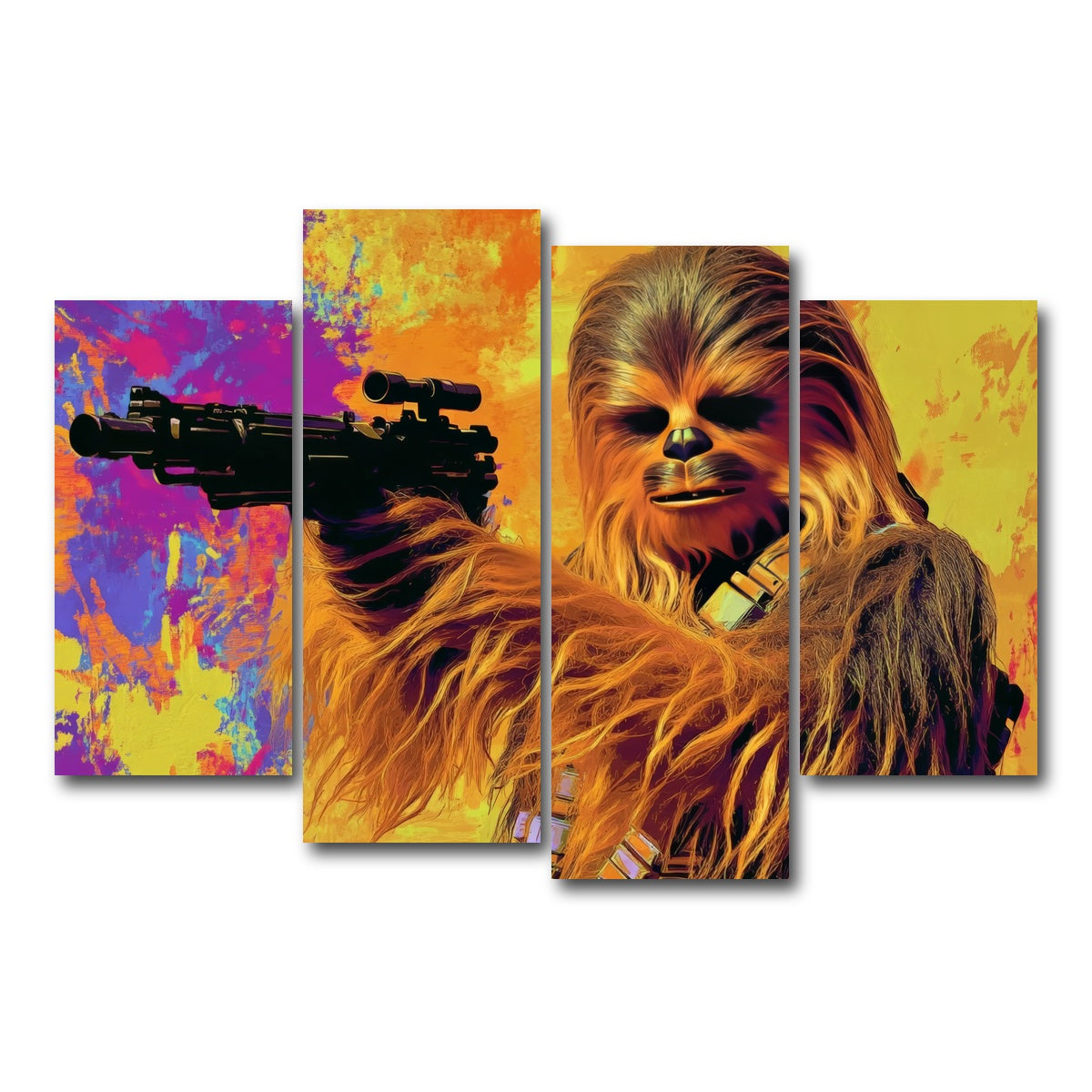 AUTO-MOCKUP WHITE | Chewbacca Star Wars | 4 Piece | Gallery Wrap Canvas | group=4_short