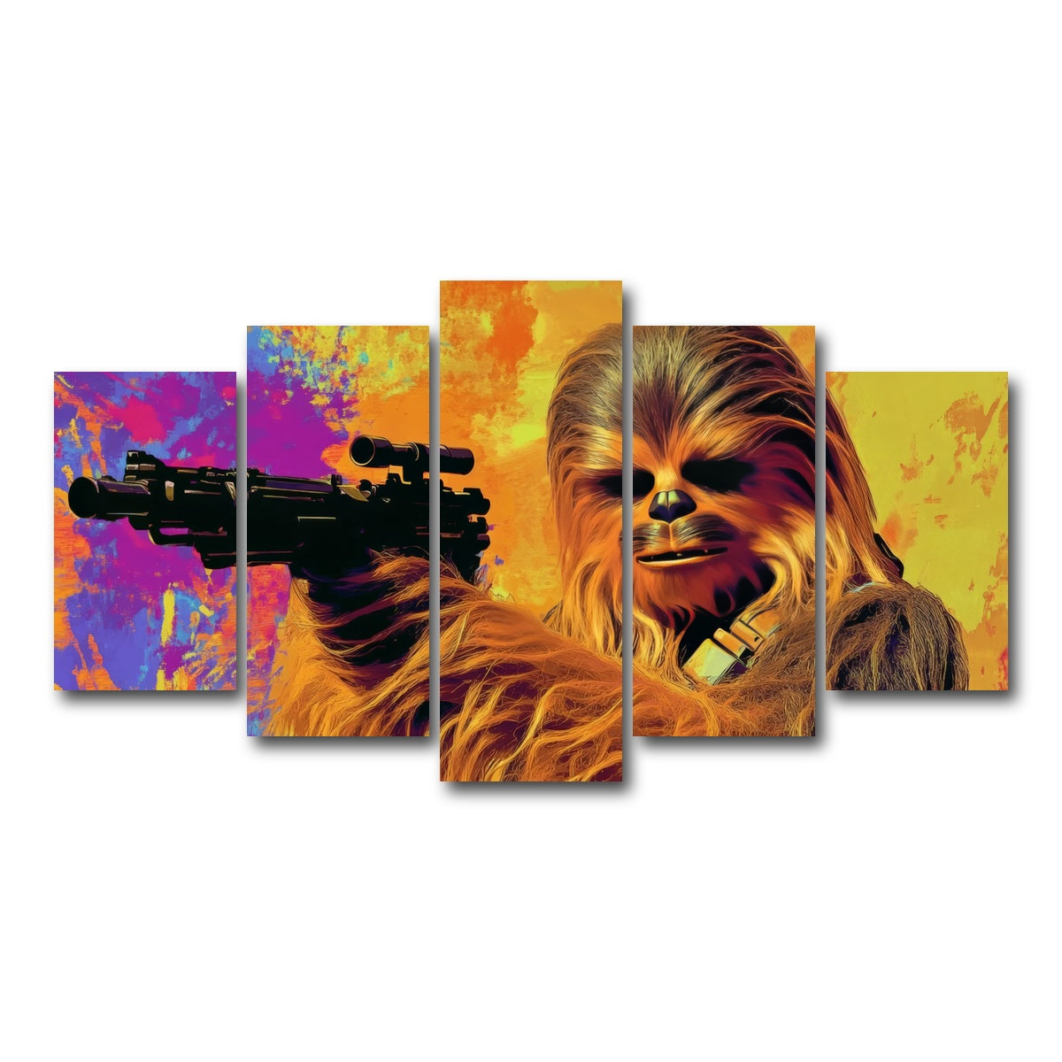 AUTO-MOCKUP WHITE | Chewbacca Star Wars | 5 Piece | Gallery Wrap Canvas | group=5_normal