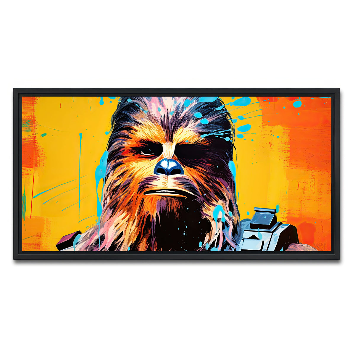 AUTO-MOCKUP WHITE | Chewbacca Warhol | 1 Piece | Black Framed Canvas | group=2x1