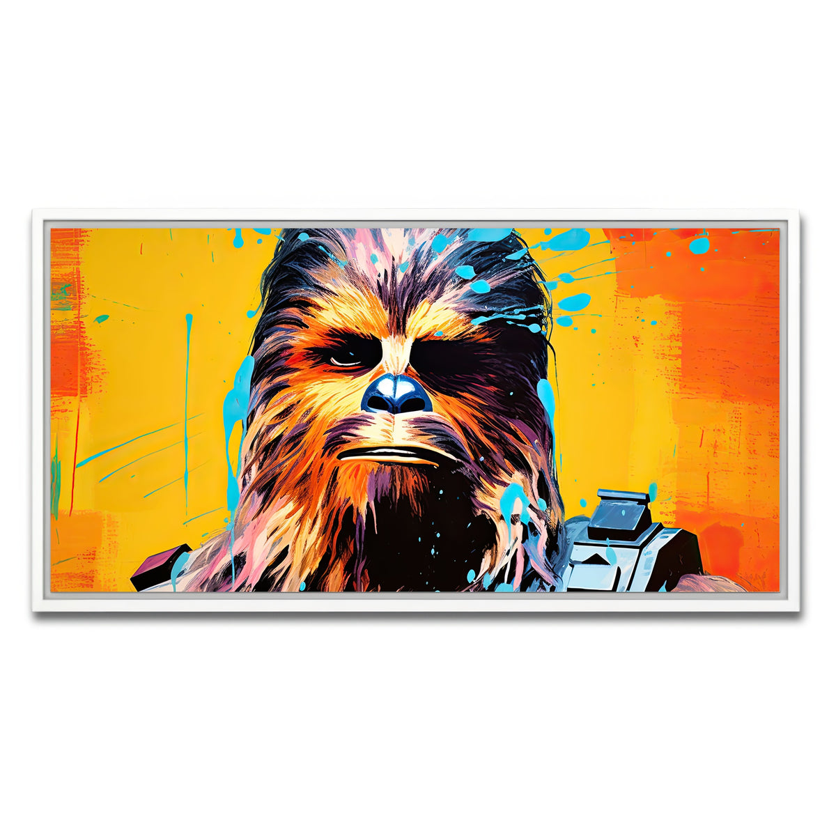 AUTO-MOCKUP WHITE | Chewbacca Warhol | 1 Piece | White Framed Canvas | group=2x1