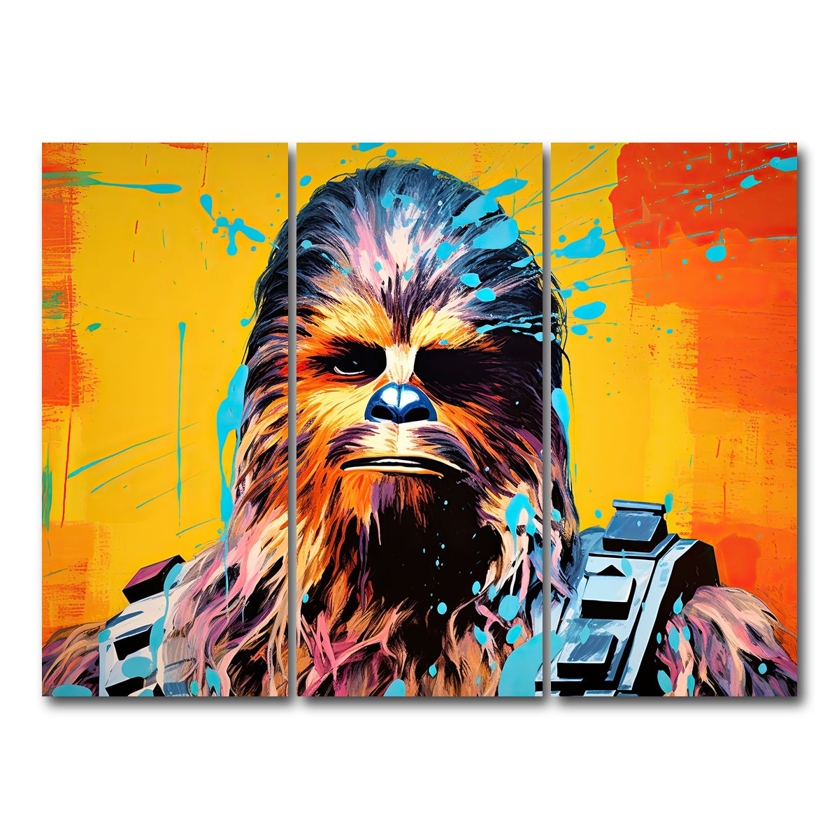 AUTO-MOCKUP WHITE | Chewbacca Warhol | 3 Piece | Gallery Wrap Canvas | group=8x18