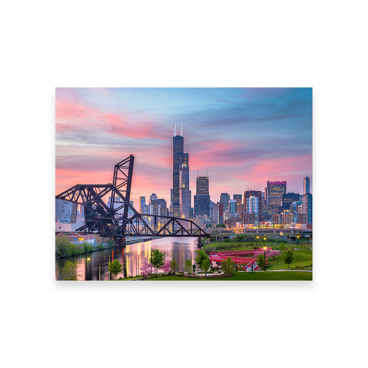 Chicago Skyline at Twilight Wall Art