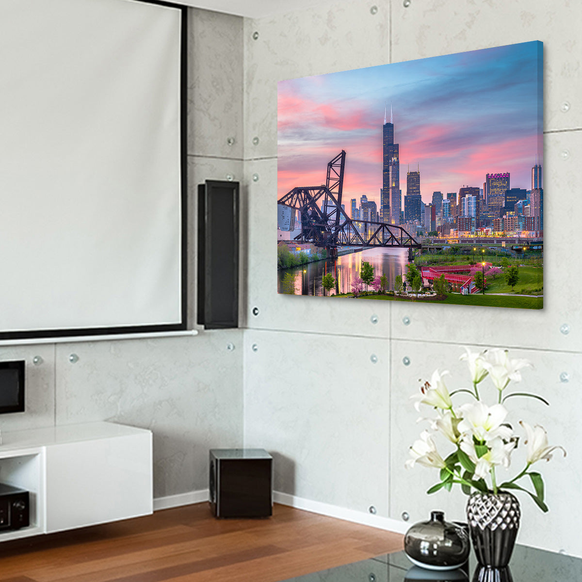 Chicago Skyline at Twilight Wall Art