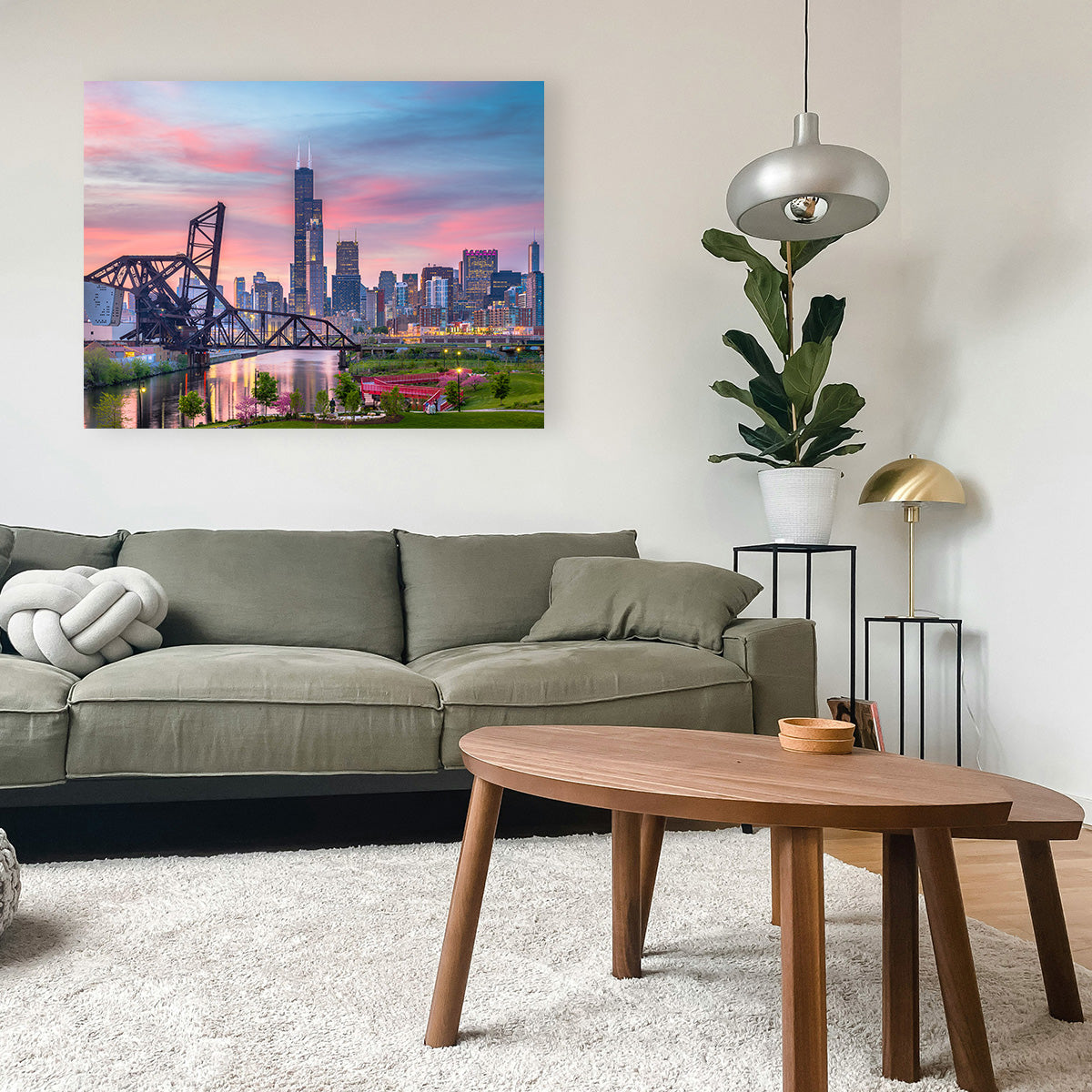 Chicago Skyline at Twilight Wall Art