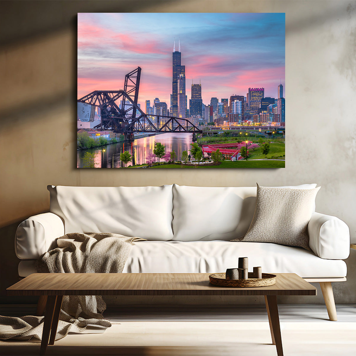 Chicago Skyline at Twilight Wall Art