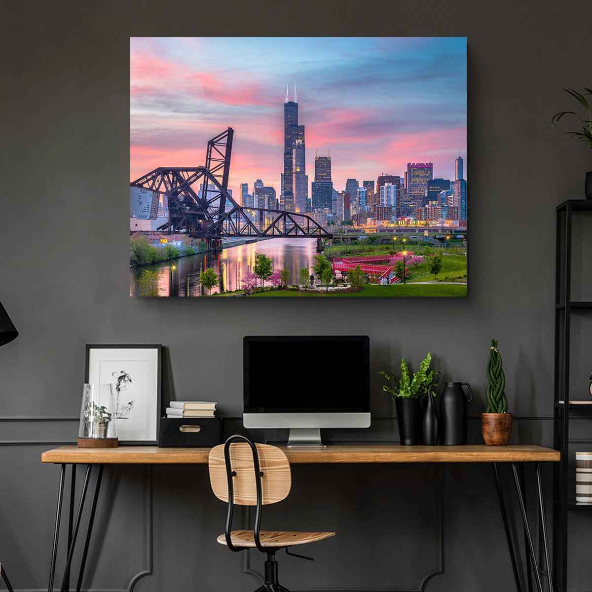 Chicago Skyline at Twilight Wall Art