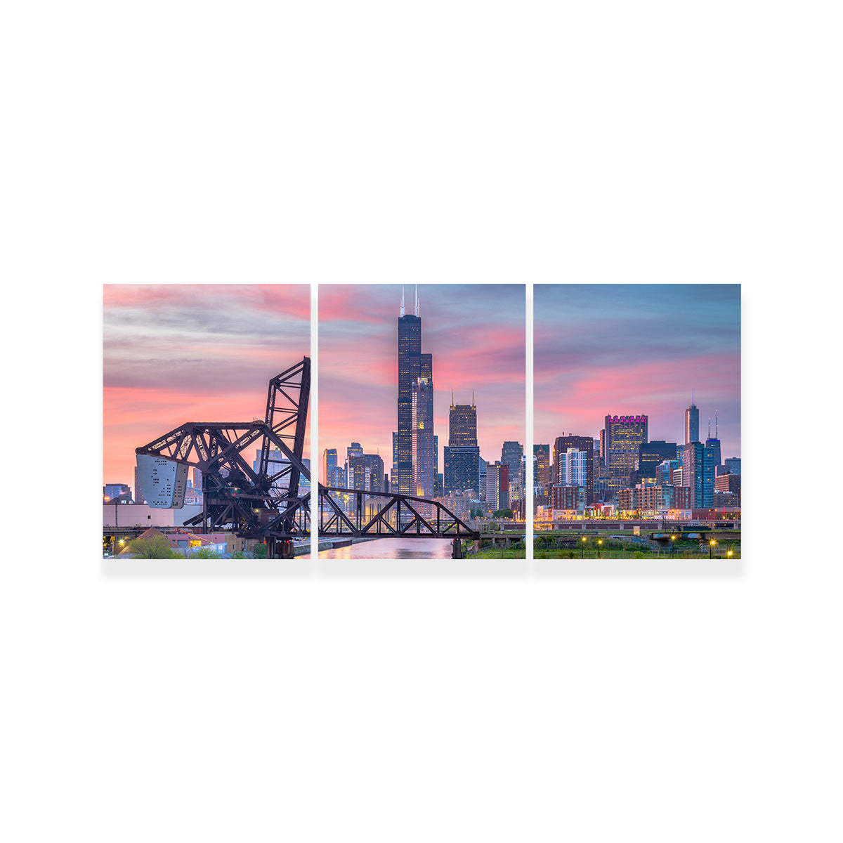 Chicago Skyline at Twilight Wall Art