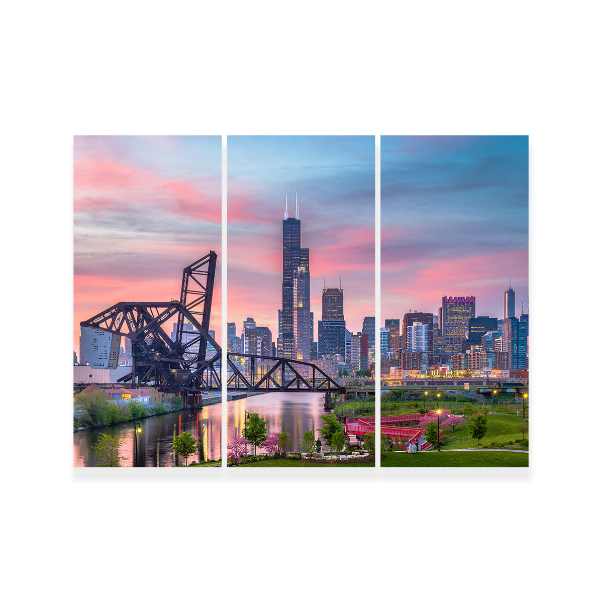 Chicago Skyline at Twilight Wall Art
