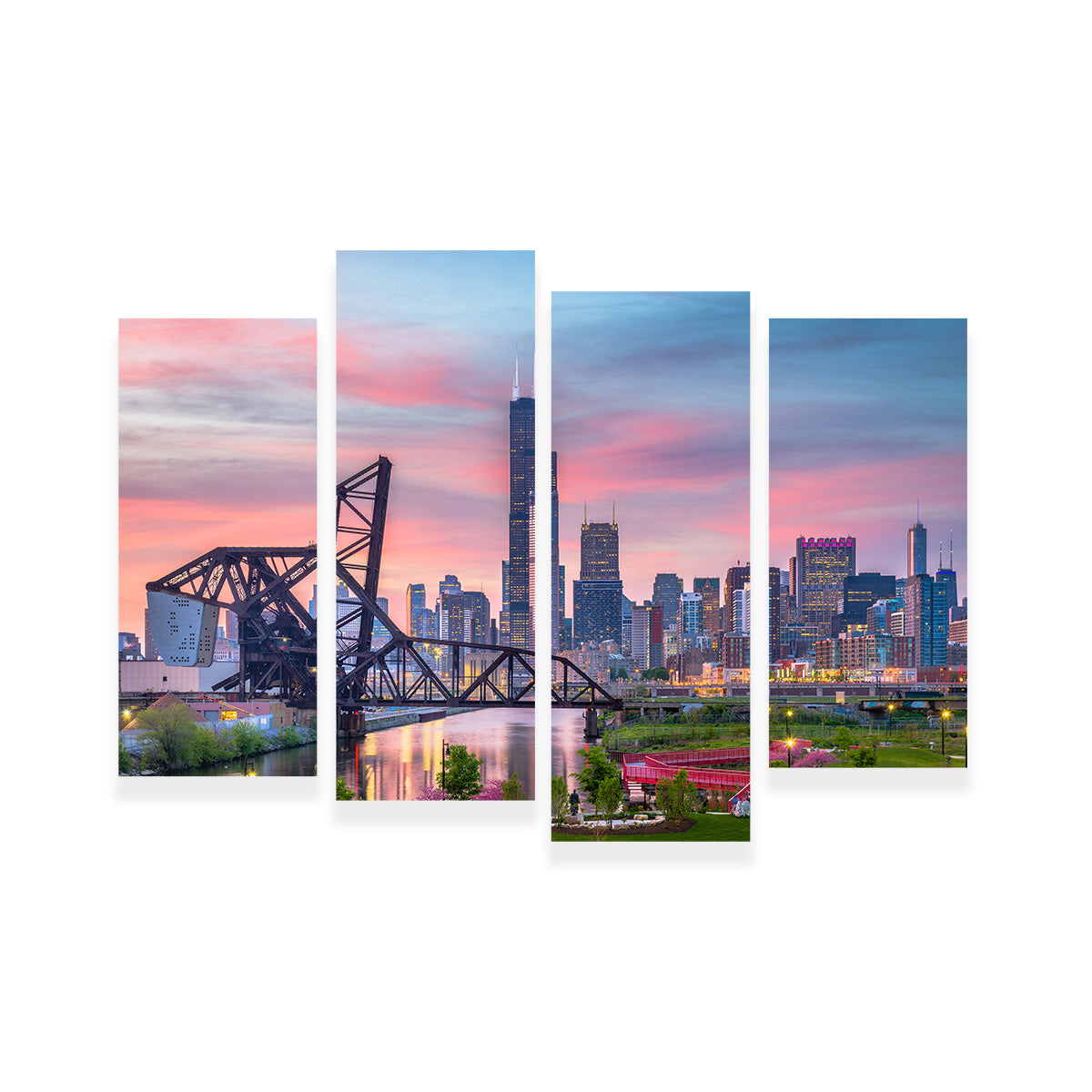 Chicago Skyline at Twilight Wall Art