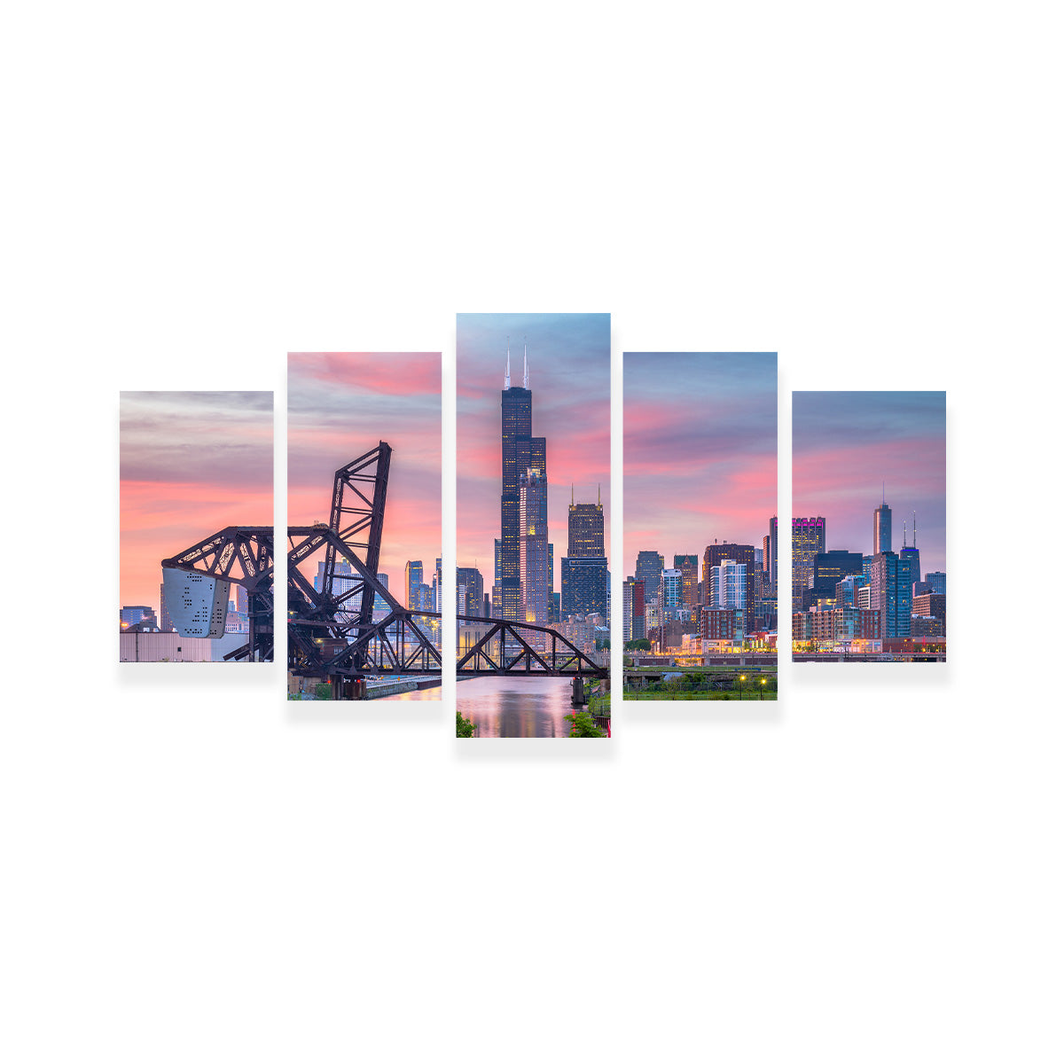 Chicago Skyline at Twilight Wall Art