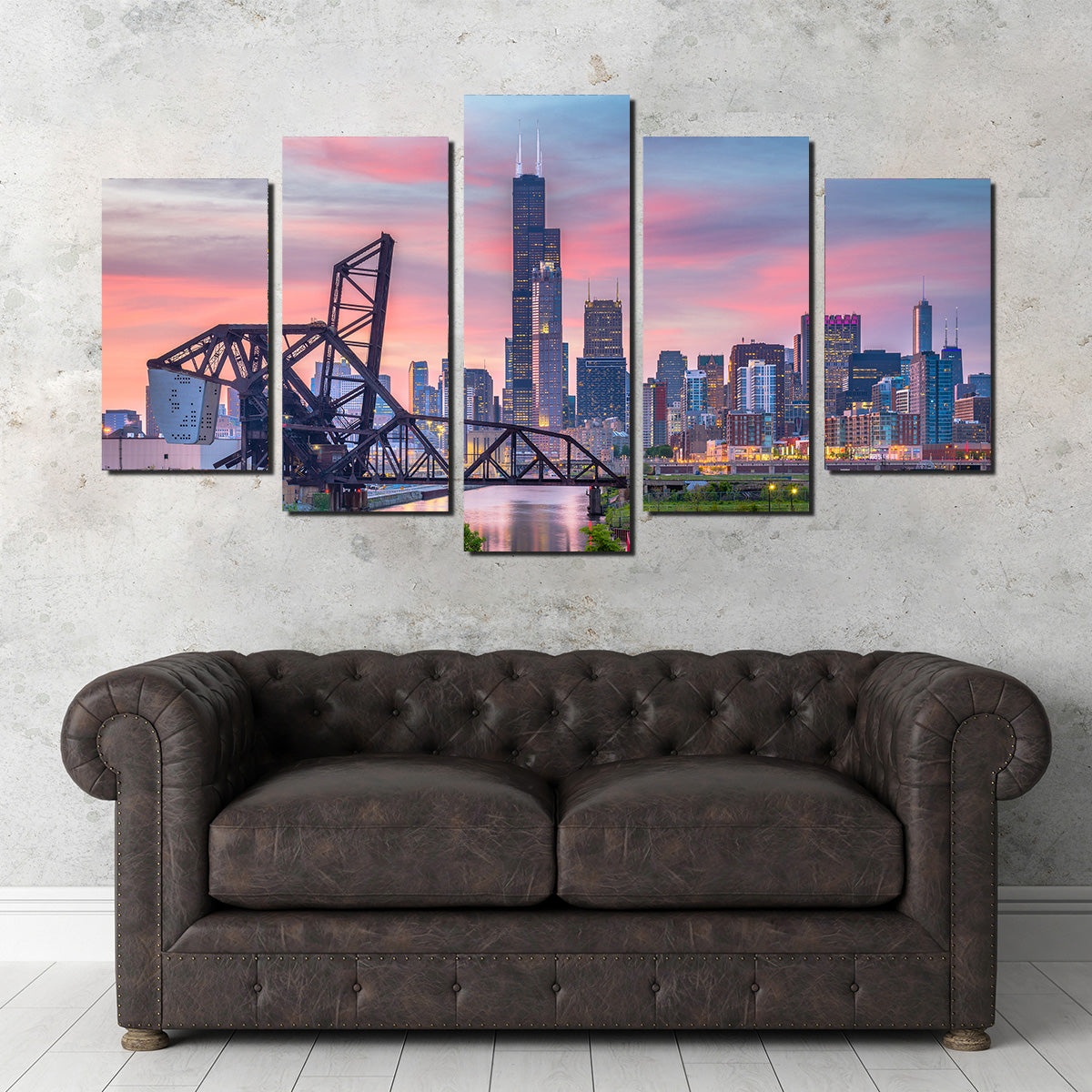 Chicago Skyline at Twilight Wall Art