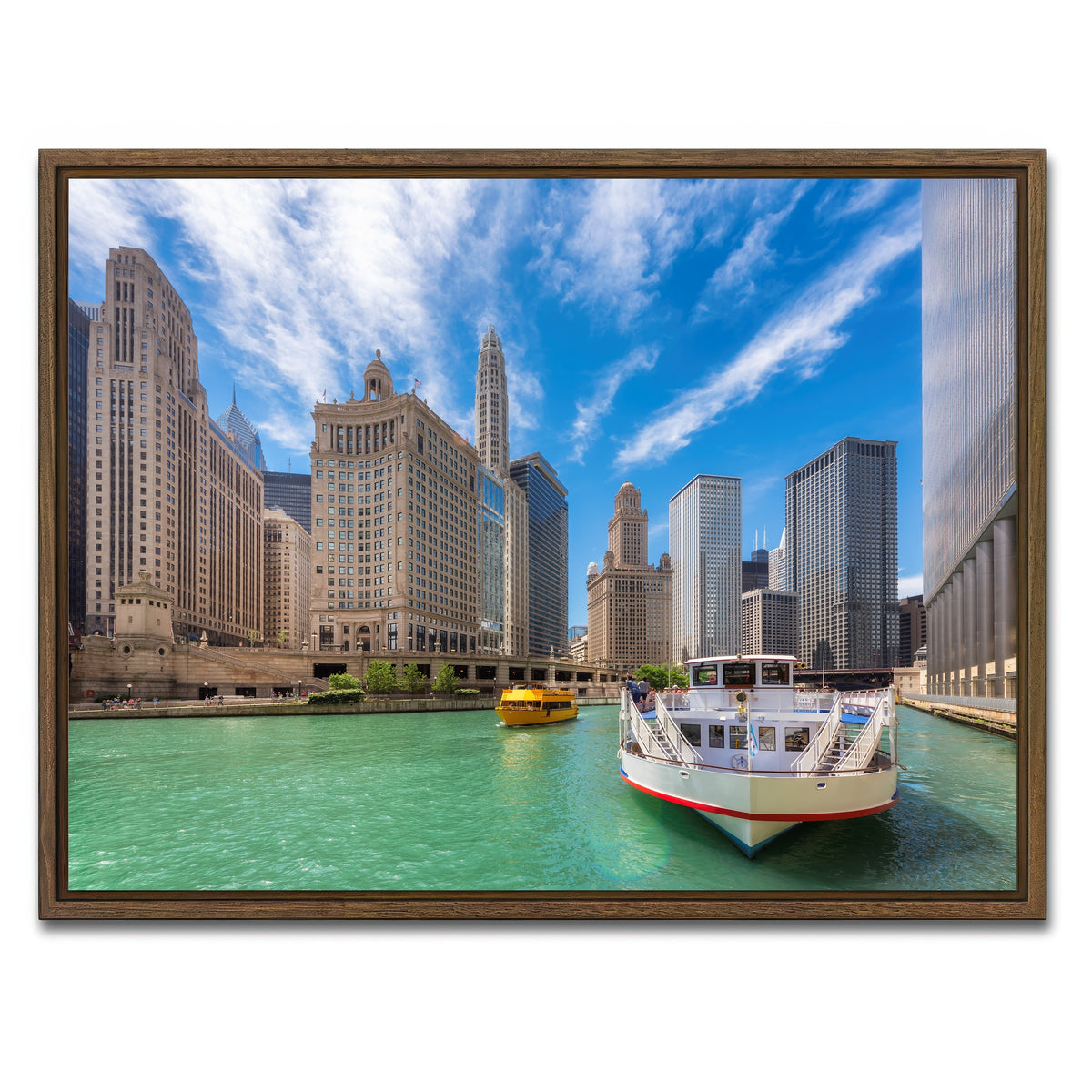 AUTO-MOCKUP WHITE | Chicago River | 1 Piece | Walnut Framed Canvas | group=4x3