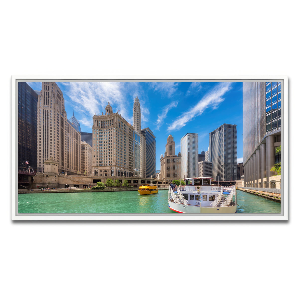 AUTO-MOCKUP WHITE | Chicago River | 1 Piece | White Framed Canvas | group=2x1