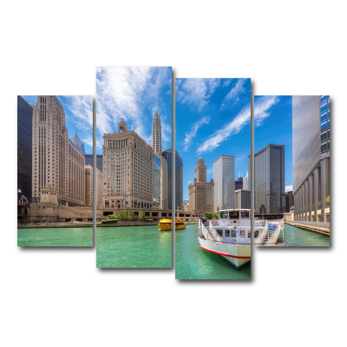 AUTO-MOCKUP WHITE | Chicago River | 4 Piece | Gallery Wrap Canvas | group=4_short