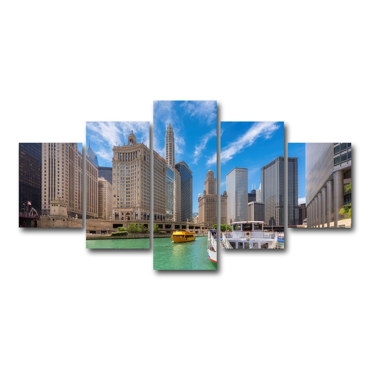 AUTO-MOCKUP WHITE | Chicago River | 5 Piece | Gallery Wrap Canvas | group=5_short