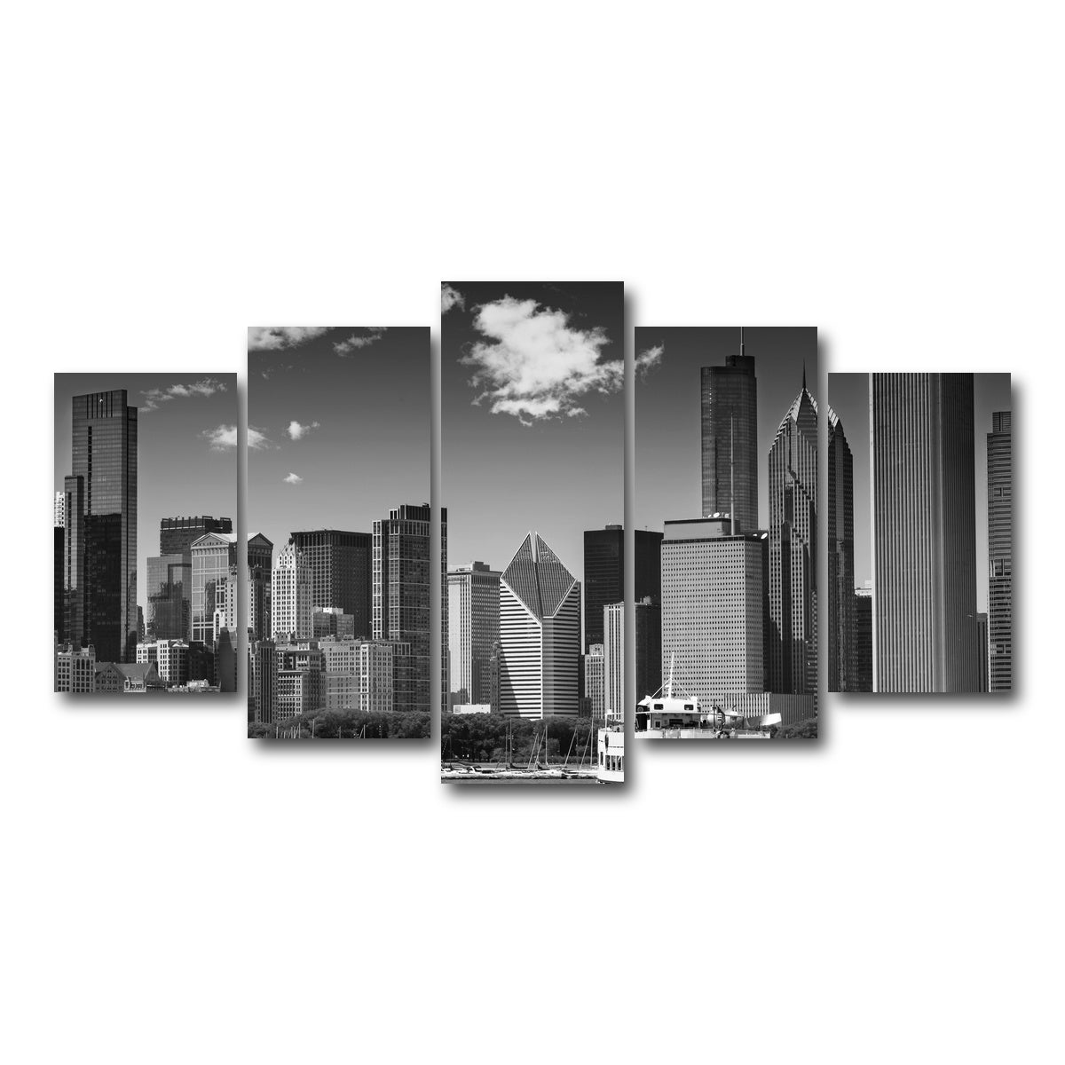 AUTO-MOCKUP WHITE | Chicago Skyline | 5 Piece | Gallery Wrap Canvas | group=5_normal