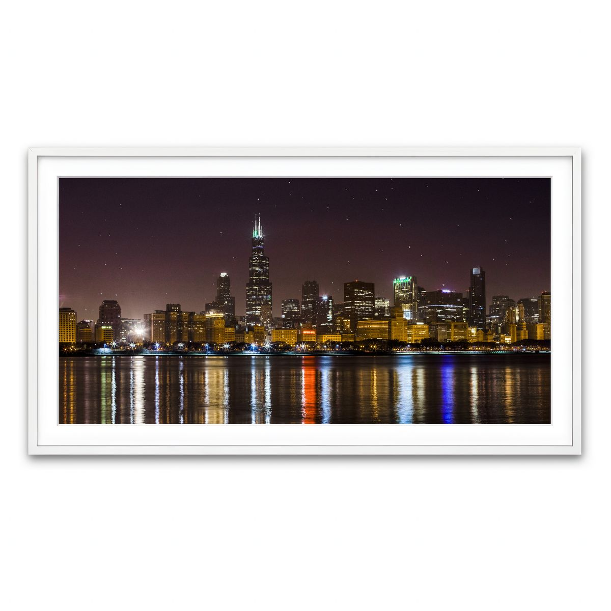 Framed Print 2x1 White