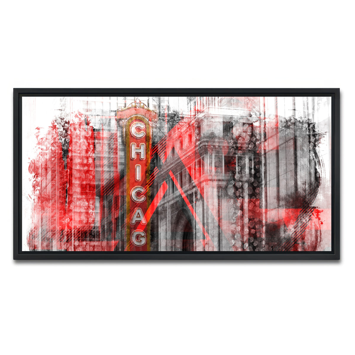 AUTO-MOCKUP WHITE | Chicago _ Geometric Mix No. 4 | 1 Piece | Black Framed Canvas | group=2x1