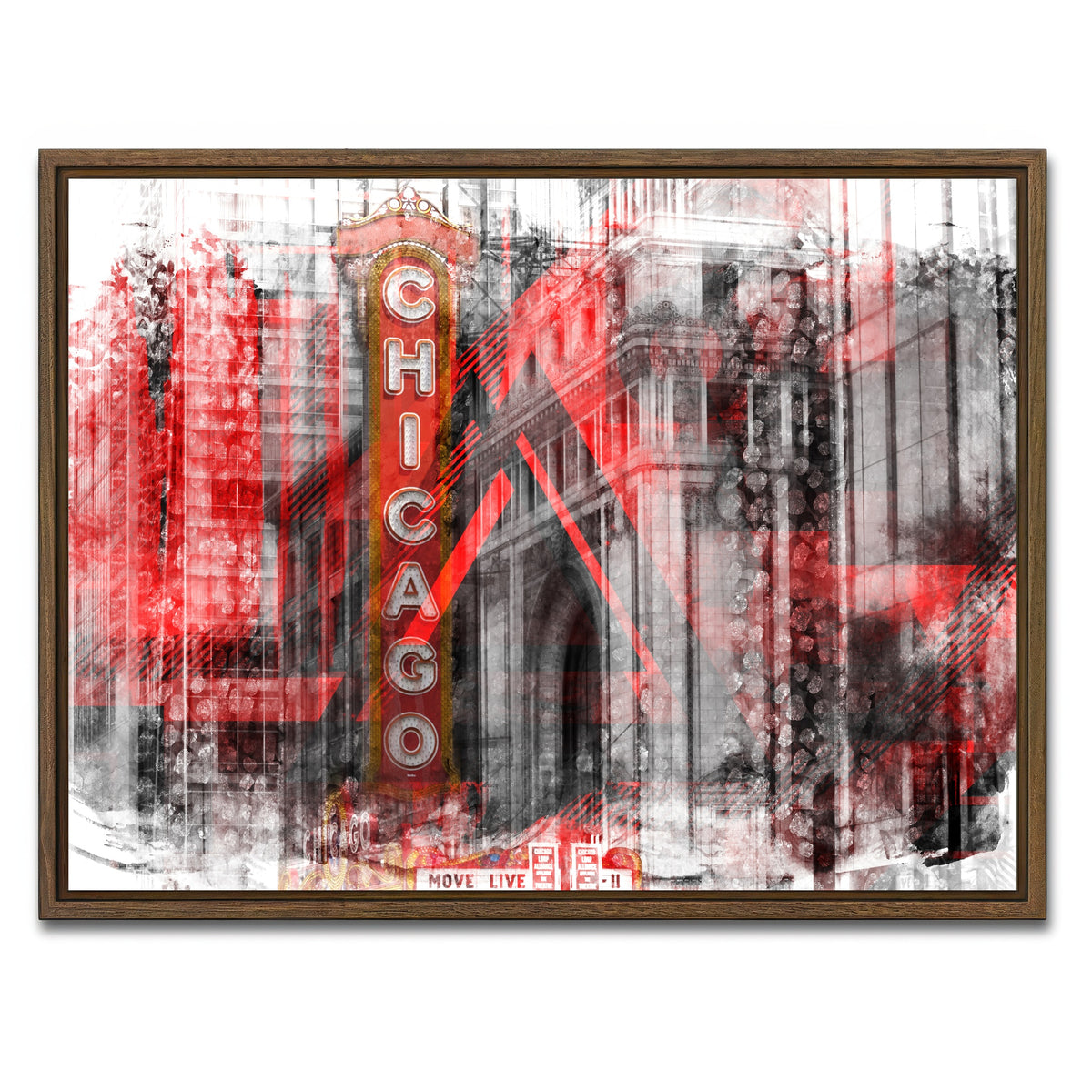 AUTO-MOCKUP WHITE | Chicago _ Geometric Mix No. 4 | 1 Piece | Walnut Framed Canvas | group=4x3