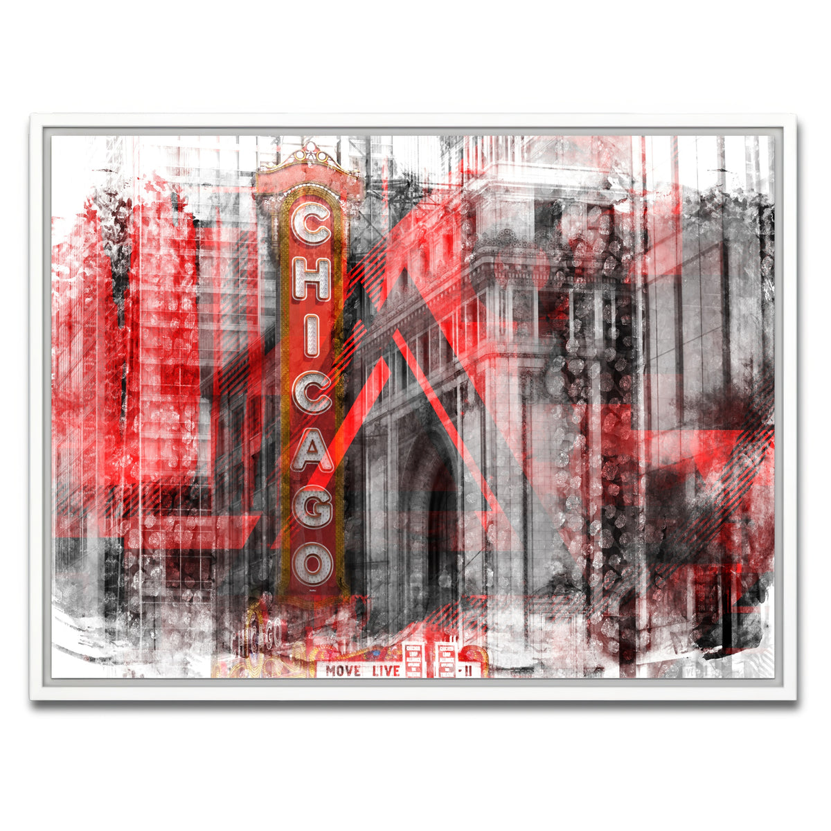 AUTO-MOCKUP WHITE | Chicago _ Geometric Mix No. 4 | 1 Piece | White Framed Canvas | group=4x3