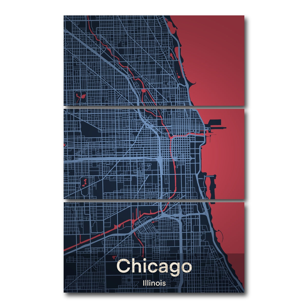 AUTO-MOCKUP WHITE | Chicago | 3 Piece | Gallery Wrap Canvas | group=12x24_stacked