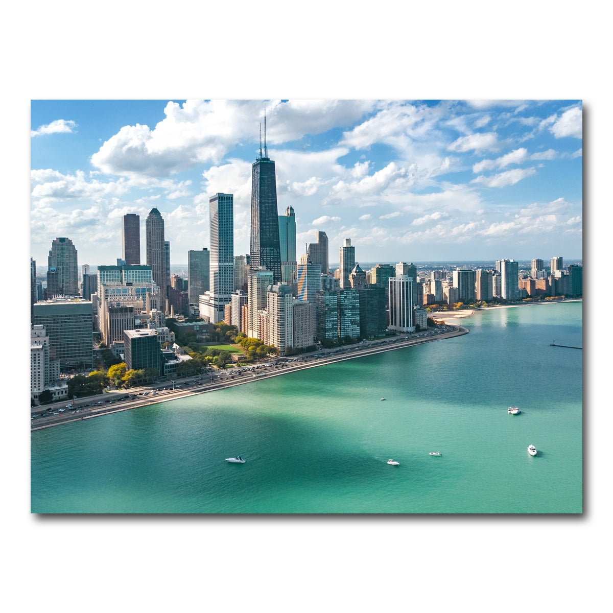 AUTO-MOCKUP WHITE | Chicago skyline aerial | 1 Piece | Gallery Wrap Canvas | group=4x3