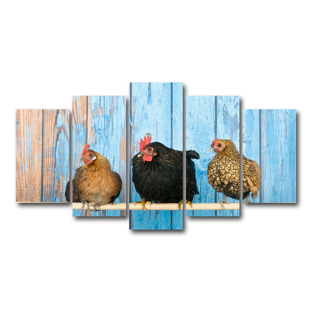 AUTO-MOCKUP WHITE | Chickens in henhouse | 5 Piece | Gallery Wrap Canvas | group=5_normal
