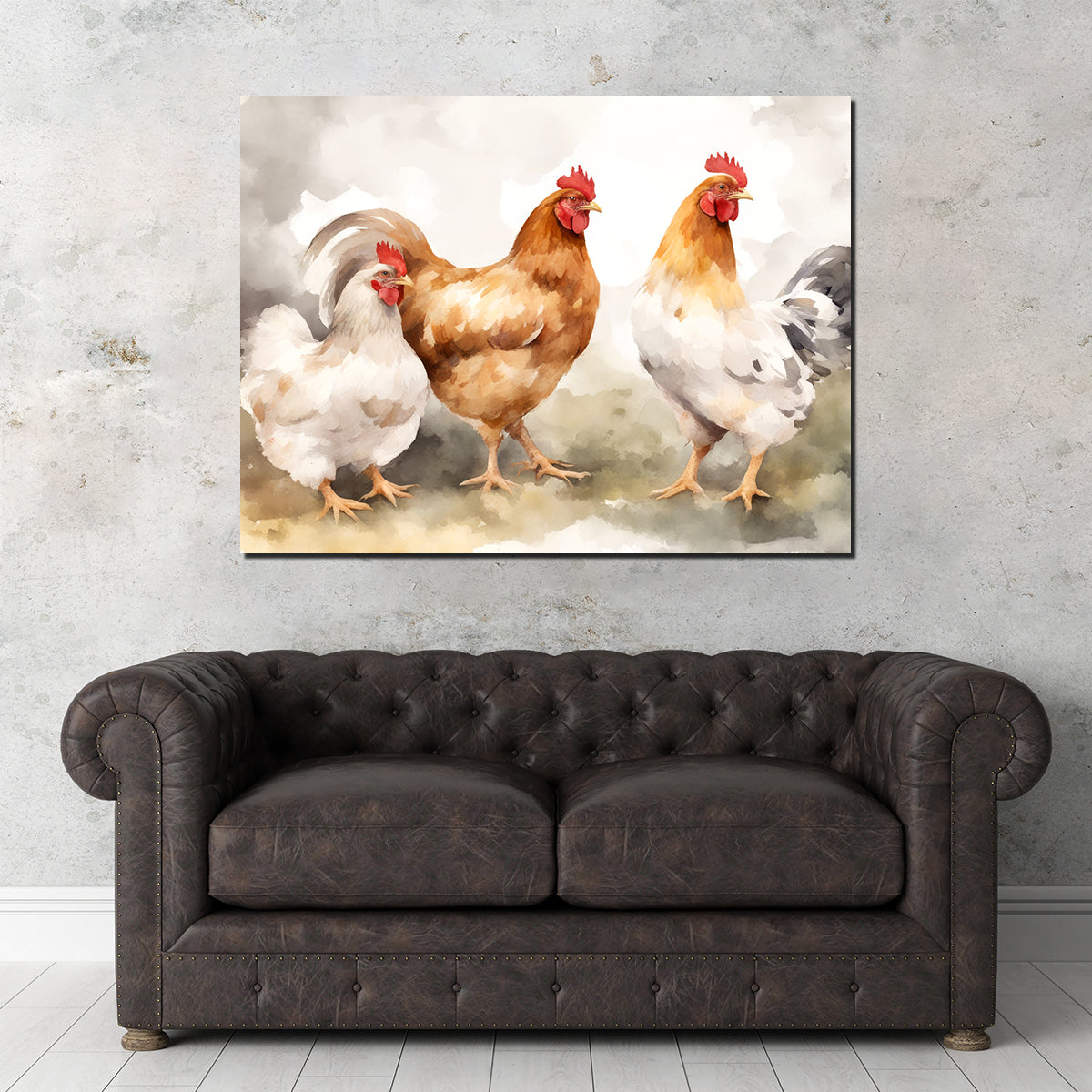 Chicken Watercolor Wall Art