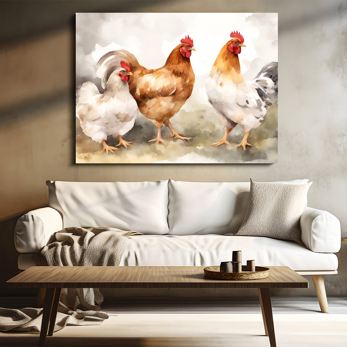 Chicken Watercolor Wall Art
