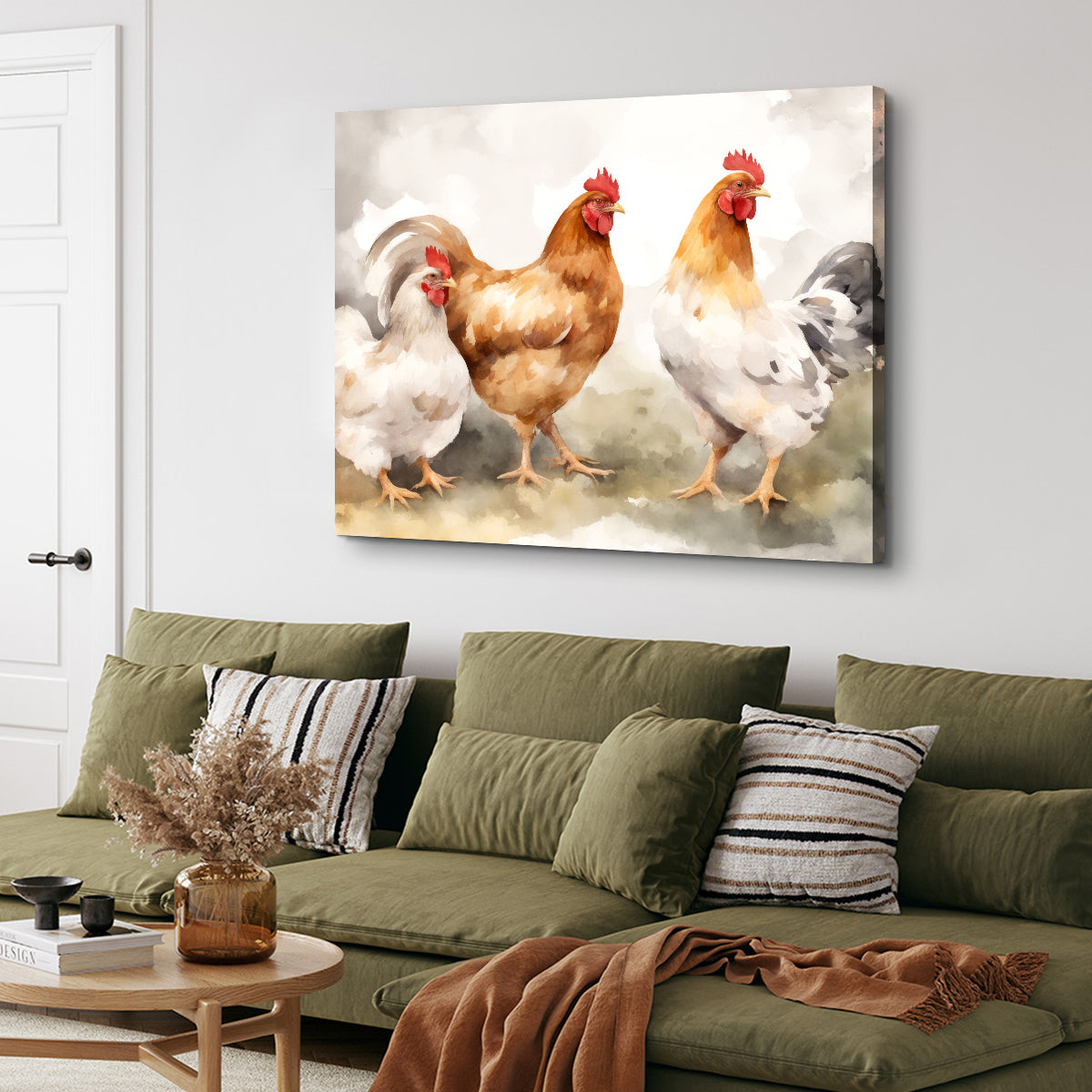 Chicken Watercolor Wall Art
