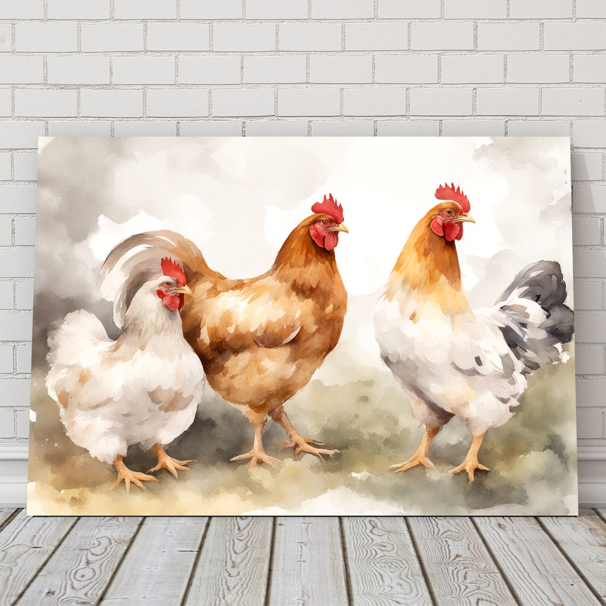 Chicken Watercolor Wall Art