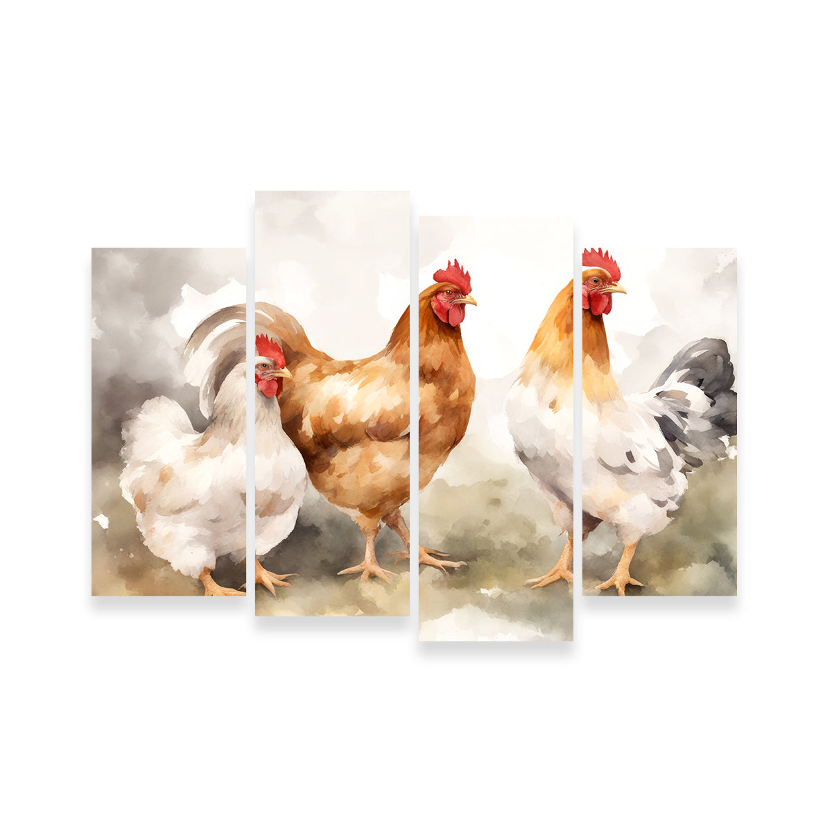 Chicken Watercolor Wall Art