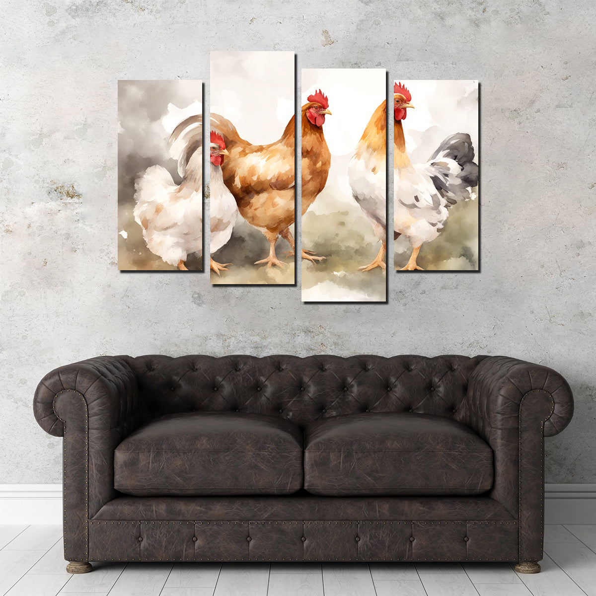 Chicken Watercolor Wall Art