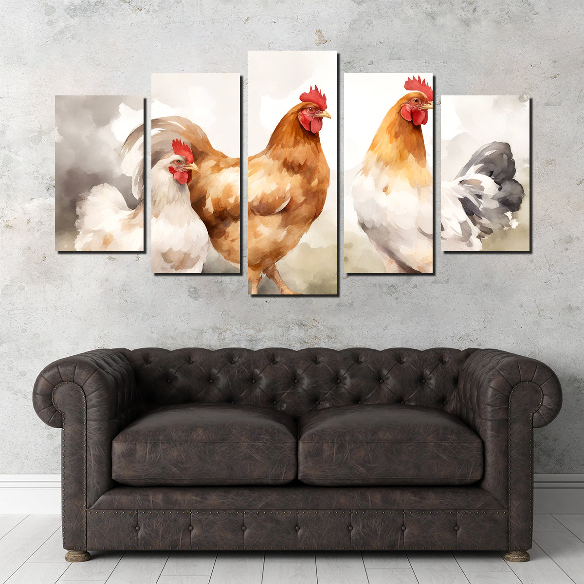 Chicken Watercolor Wall Art