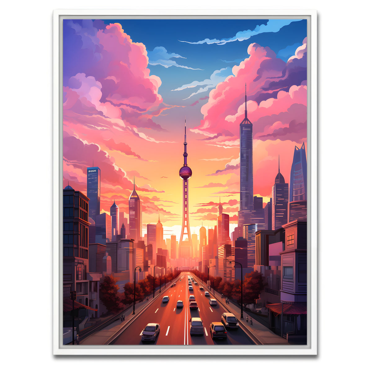 AUTO-MOCKUP WHITE | China - Shanghai | 1 Piece | White Framed Canvas | group=3x4