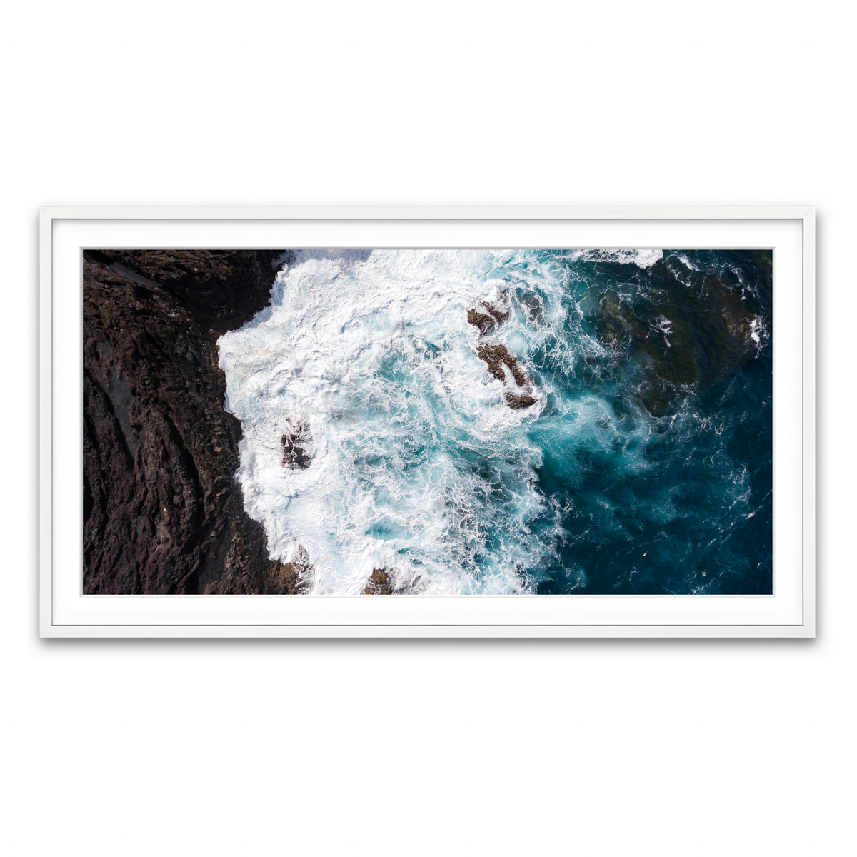 Framed Print 2x1 White