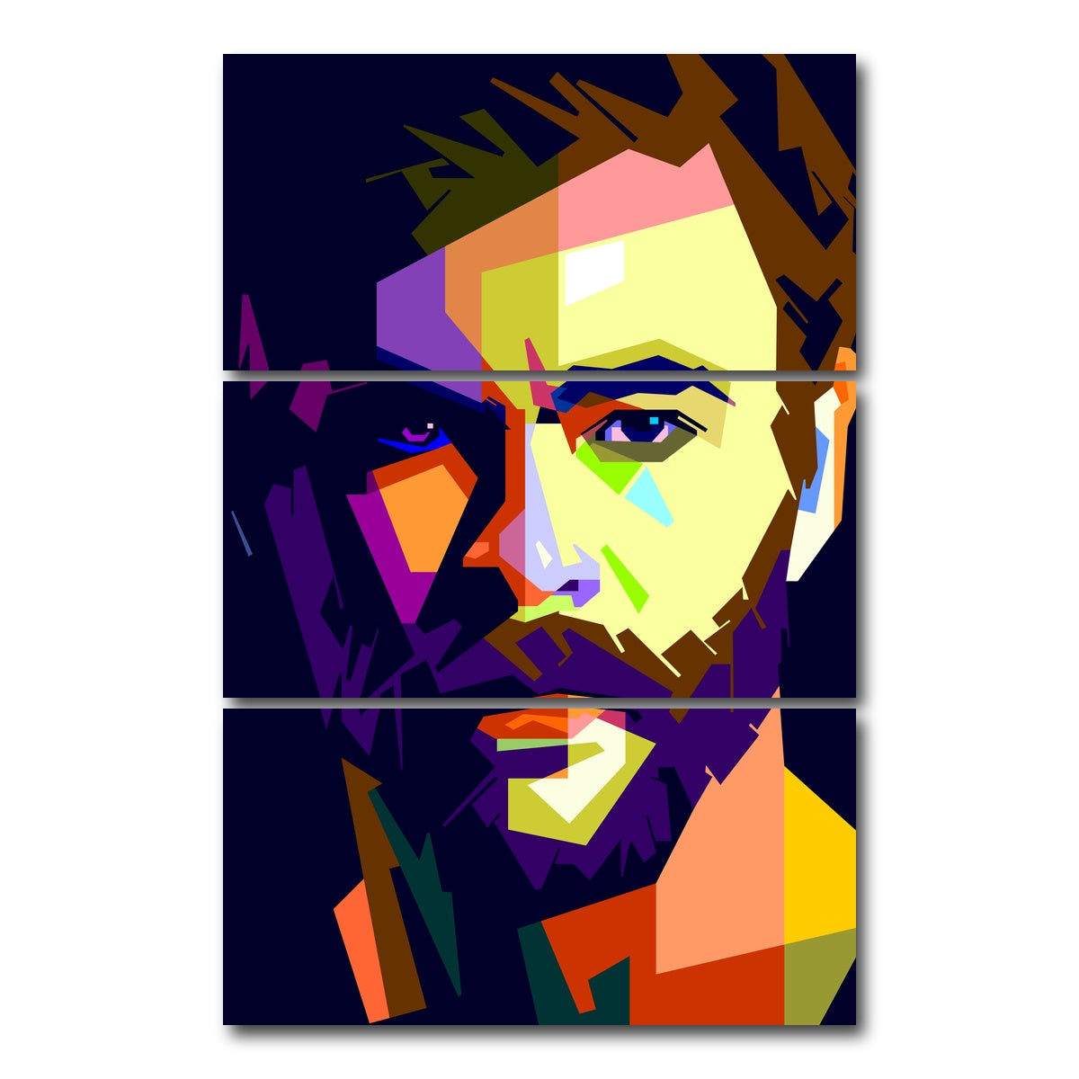 AUTO-MOCKUP WHITE | Chris Hemsworth | 3 Piece | Gallery Wrap Canvas | group=12x24_stacked