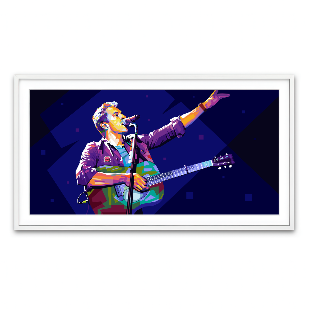 Framed Print 2x1 White