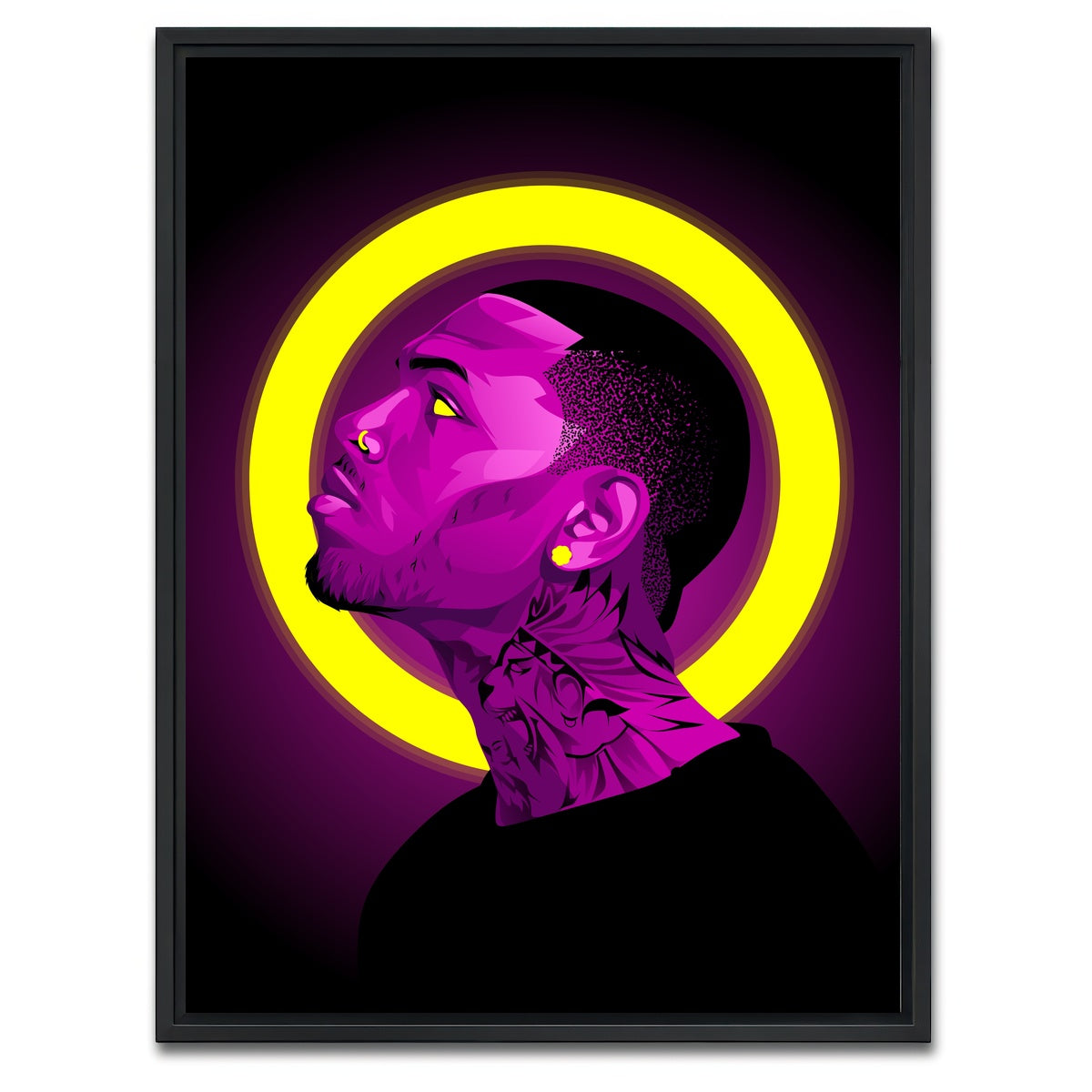 AUTO-MOCKUP WHITE | Chris brown | 1 Piece | Black Framed Canvas | group=3x4
