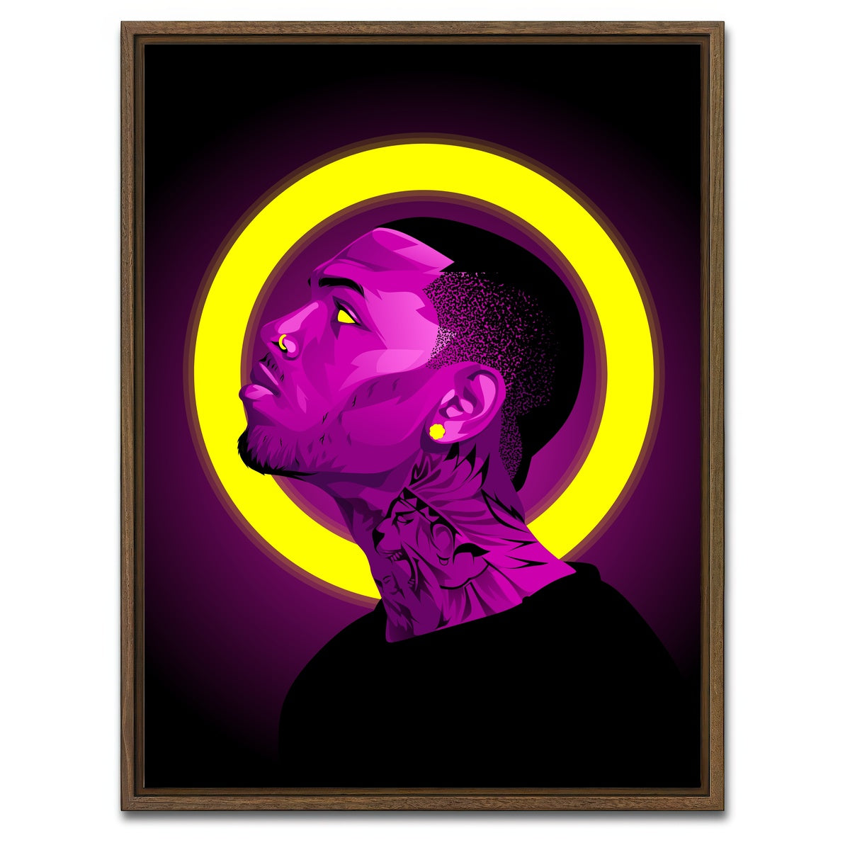 AUTO-MOCKUP WHITE | Chris brown | 1 Piece | Walnut Framed Canvas | group=3x4