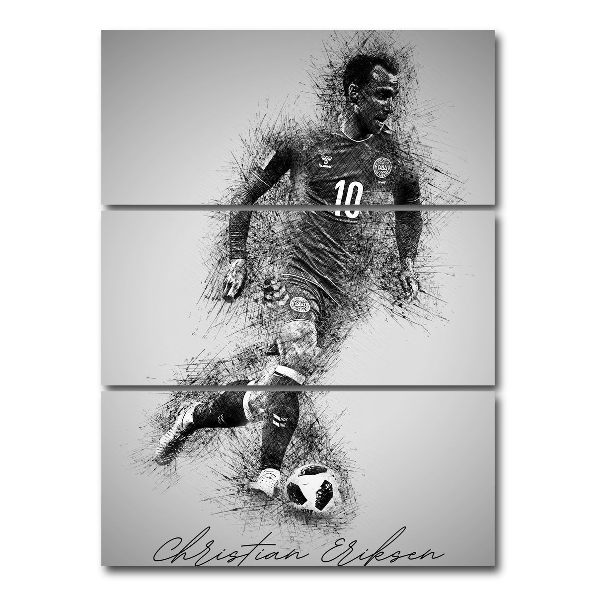 AUTO-MOCKUP WHITE | Christian Eriksen | 3 Piece | Gallery Wrap Canvas | group=8x18_stacked